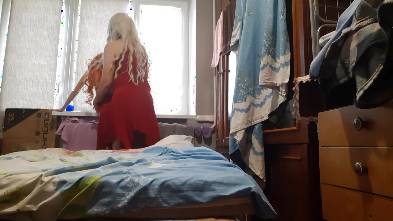 Blonde Stepmom Seduces Redhead Stepdaughter and Fucks Her While Her Husband Takes a Shower