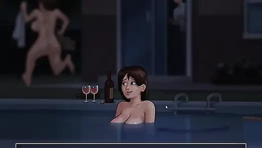 Caught My Stepmom And StepAunt Having Some fun in the pool And I Fucked The Stepmom