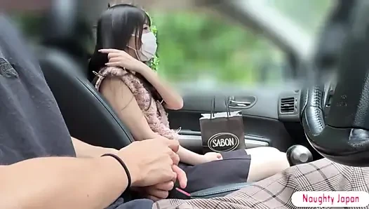Car Mood Rises, Intimate Drive Leads to Playful Blowjob and Gentle Cum-swallowing Moment
