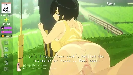 Hentai game - eine vollbusige landschaft in einer mit leidenschaft gefüllten sommerszene
