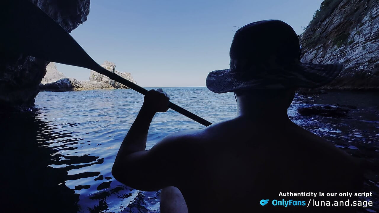 We Paddled Into Secluded Sea Cave and Fucked on a Floating Board - Real Amateur Couple (POV, Reverse Cowgirl & Cumshot)