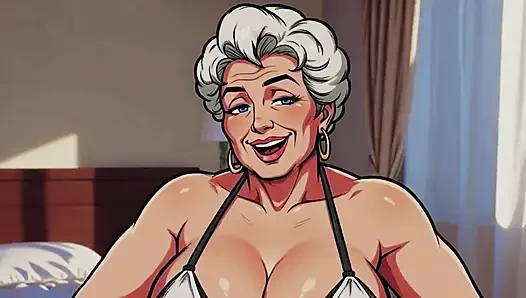 Ai granny Deep Cleavage Menggoda close up