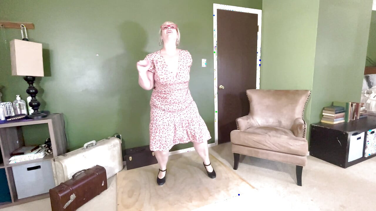 BBW Striptease Dancing and Jiggling Her Fat Body Showing off Her Curves and Talking Dirty