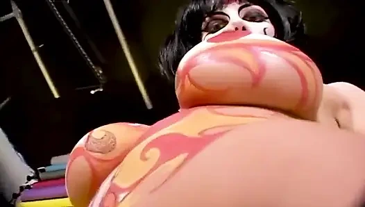 Brittany andrews erstaunliche drachen-körperfarbe rauch necken!