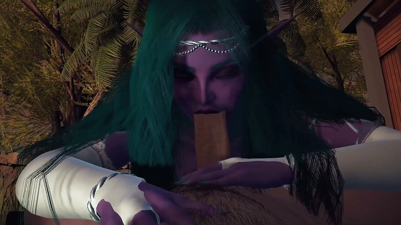 Night Elf Princess bahçede sana sakso çekiyor bakış açısı 3 boyutlu porno