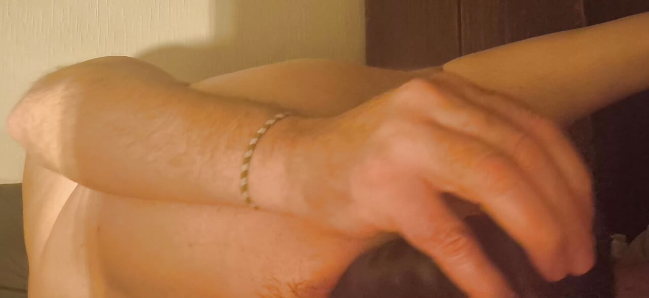 Grandpa stimulates his anus with his fingers and his special prostate dildo and it makes him wet