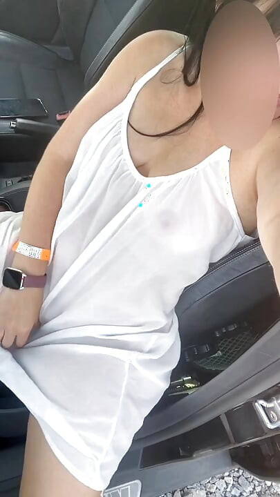 MILF in a sheer, sexy dress.