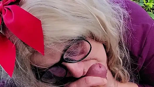 Blond bitch suck daddy's cuck