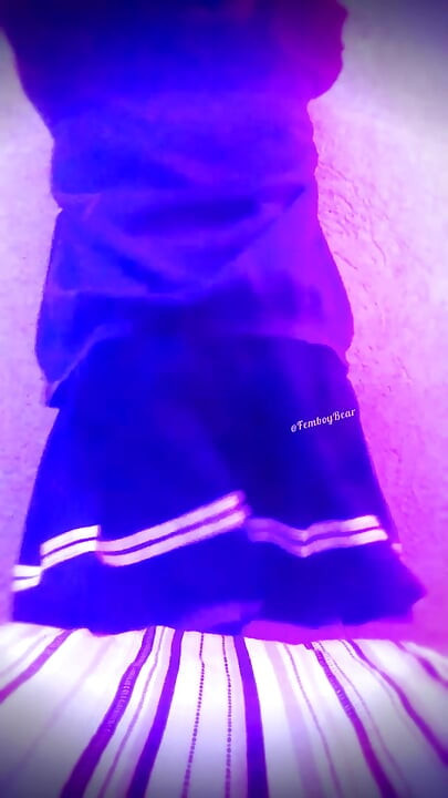 Cute Femboy in Skirt Jerks Off