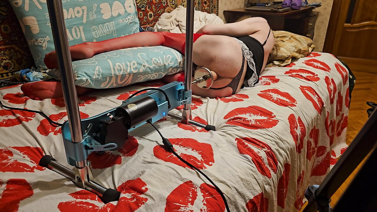 femboy having sex with a fuck machine