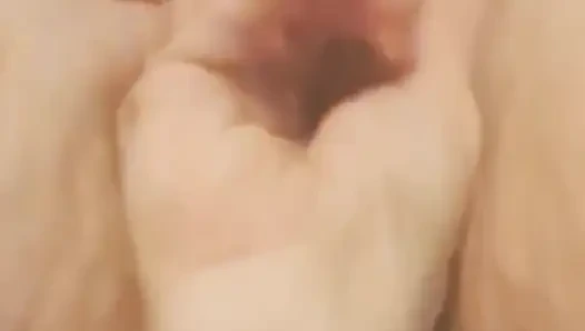 Husband fingers wife's asshole while she rubs her clit