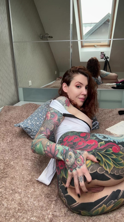 Spread my legs out on the bed to show off my pussy since i am bored