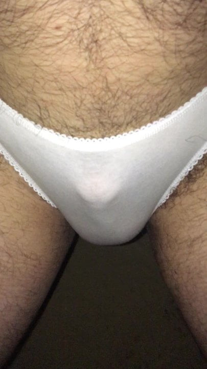 Pissing in white cotton