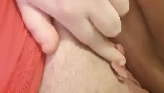 Young english BBW squeezing sucking my boobs rubbing fat pussy