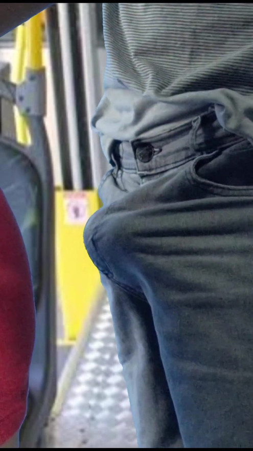Student taking pervert's thigh on the bus | Clip 1