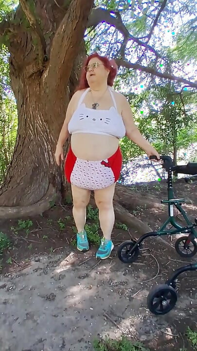 BBW Nurse Vicki Is Taking a Stroll in Her Hello Kitty Bathing Suit a Bikini! What Else Does She Do!