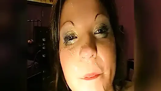Brunette Slut Gets Gangbanged and Covered in Cum Ggg Style