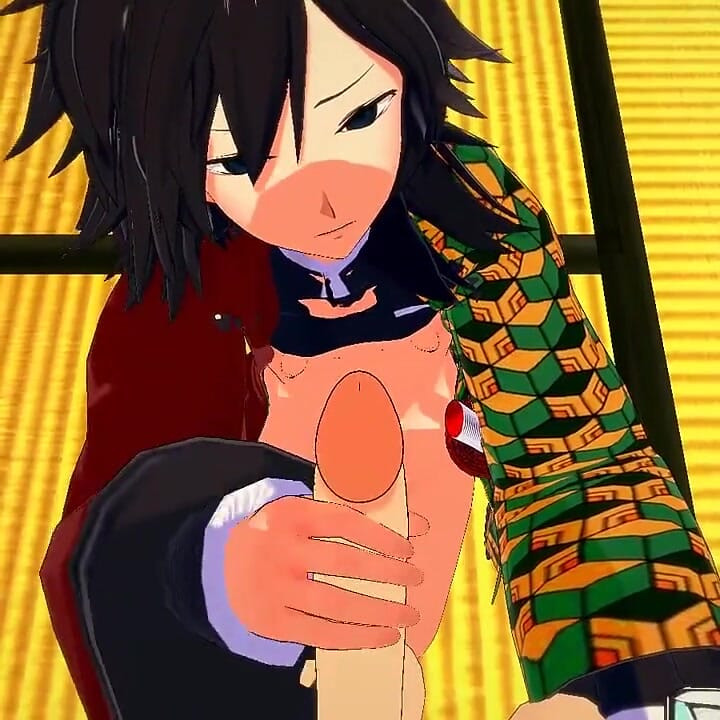 Kimetsu No Yaiba Yaoi - Tomioka ručni posao i jebanje bez kondoma sa Uzuijem
