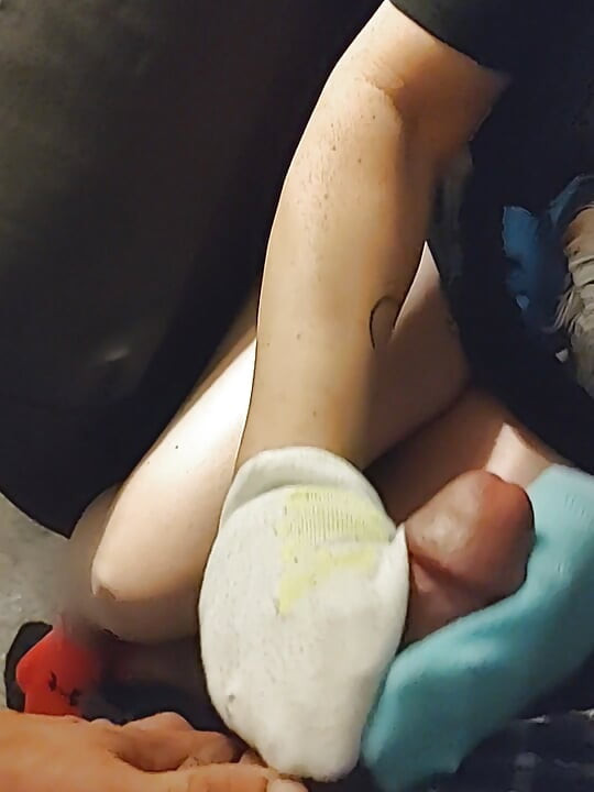 White & Yellow Polo Ankle Sockjob - Pink Under Armour Sock Footjob - Blue Ankle Sock Job Handjob