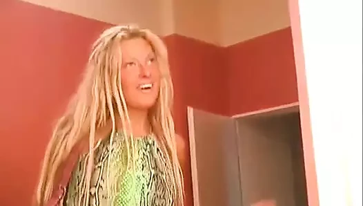 Two teen lesbians try out new objects to insert during masturbation done under the water of the shower