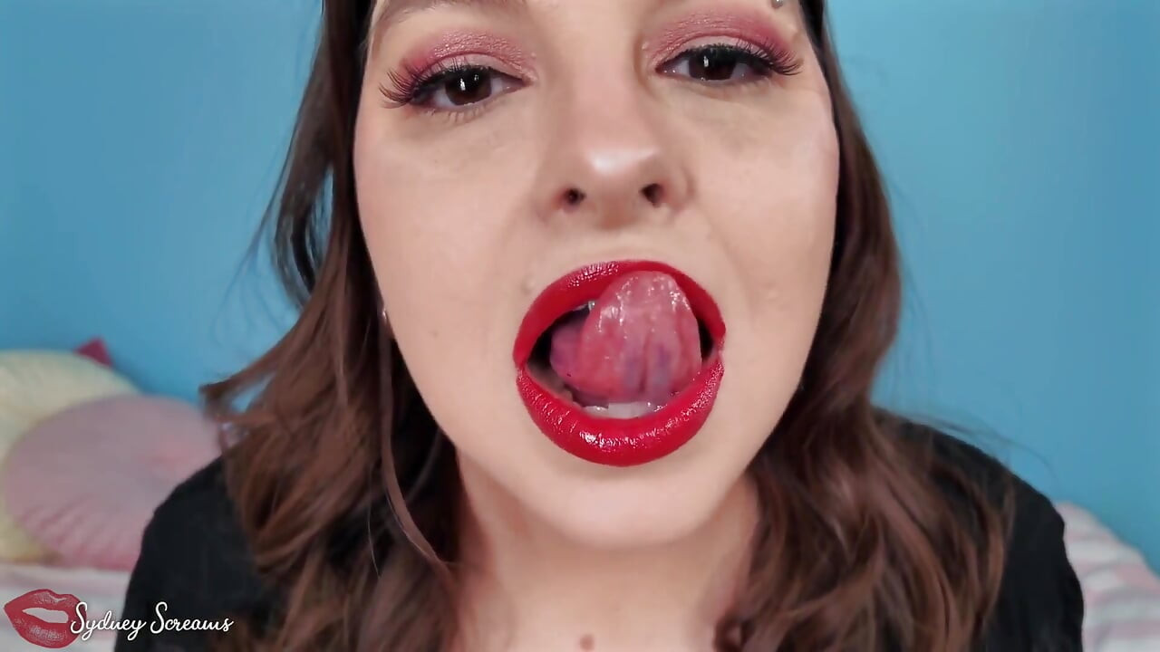 Forever Weak for My Lips - Seductress Sydney Screams Applies Red Lipstick Before Covering You with Her Lipstick Kiss Marks