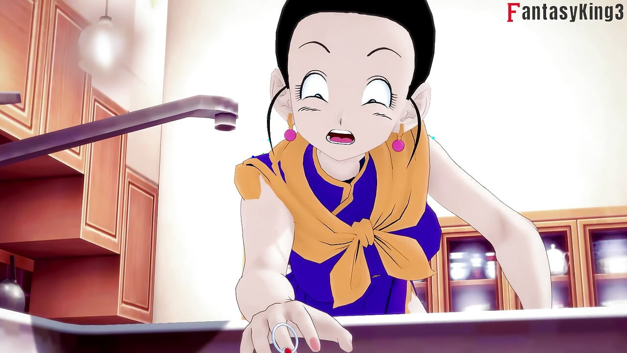 Chichi lavaboya sıkışıyor ve Gohan onu sikiyor - dragonball zex serisi