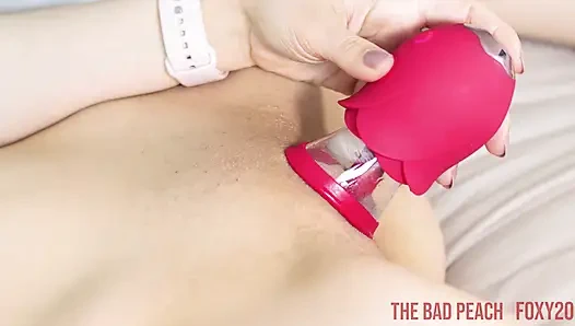 The Bad Peach 4 Tongue Licking Vibrator – She Cums Hard with Real Licking Orgasm - Close Up No Face