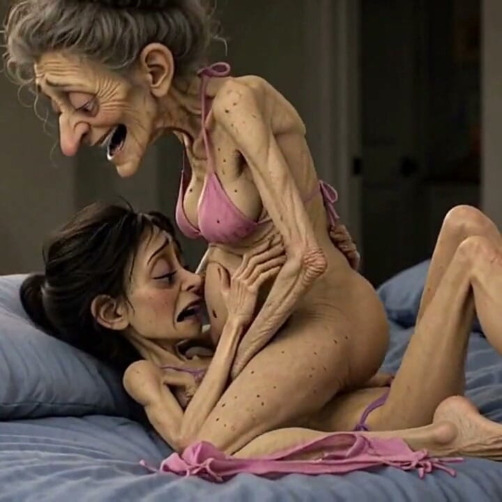 Old Woman Rubs Her Pussy on a Young Woman