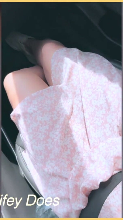 Wifey was so horny on a car ride that she had to flash her tits | Clip 1