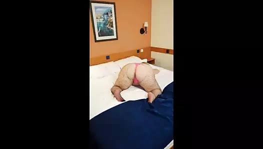 Twerking my fat ass in fish net tights - BBW ass