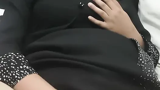 Play girl with big butt on her bed