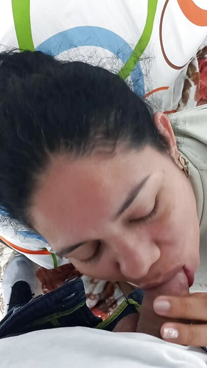 Beautiful girl sucking deep throat