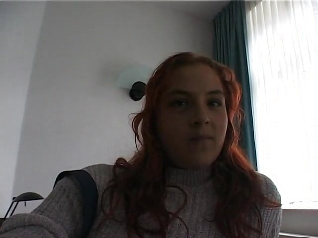 Hairy redhead bbw fingers her pussy on the bed