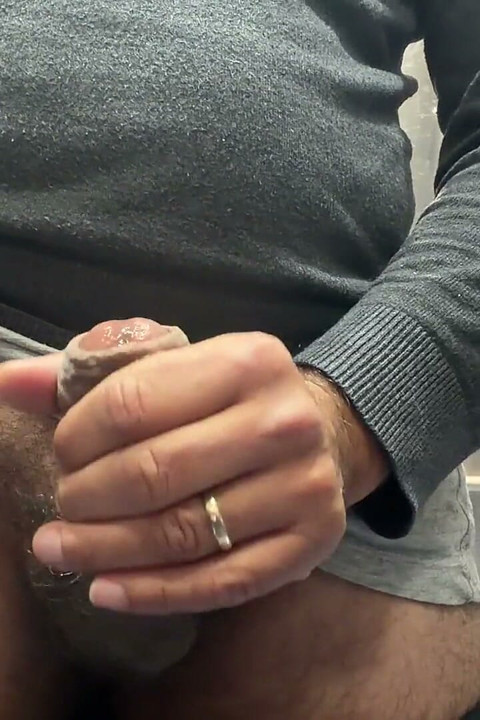 Some Cumshots in a Public Toilet. I Love Edging