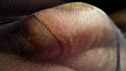 precum ile naylon ile kendini okşama