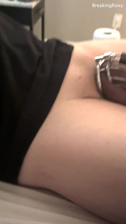 Loctober Day 3 inspection of my slave locked in chastity. Do you think he will last the entire month?!?!