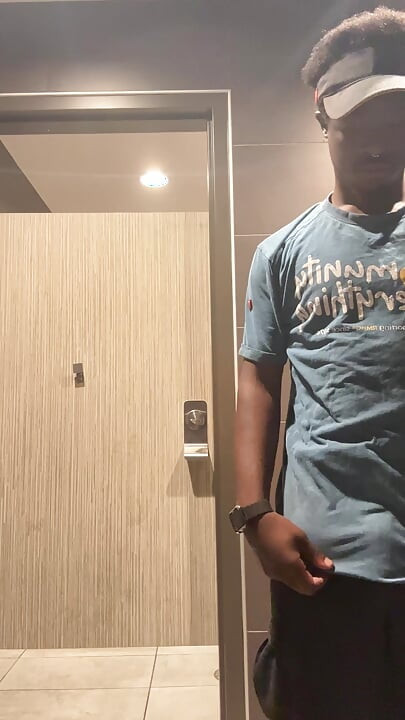 At Work In Da Public Bathroom Stripping Out My Clothes To Have Fun And Not Get Caught