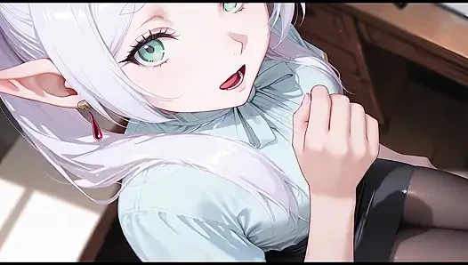 Frieren Kam Zu Ihrer Chefin, Um Um Eine Gehaltserhöhung Zu Bitten. Frieren Hat Sex Mit Ihrem Chef. Frieren Hentai Cosplay