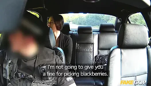 Fake Cop - Hard Fucked in the Car by a Tight Pussy and Deep Throat Blowjob