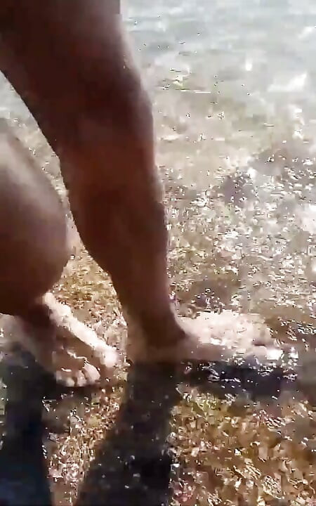 Exhibitionism. Walking Naked on the Beach.