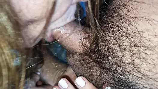 My girlfriend sucks me dry on the edge of the bed