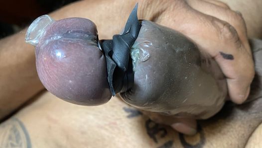 Tortura de pelotas, masturbación dura y dura