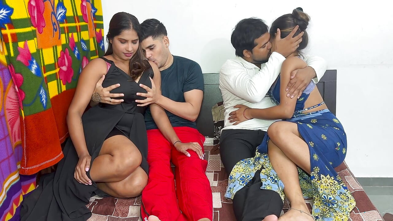 Friends swapped girlfriends at the hotel.