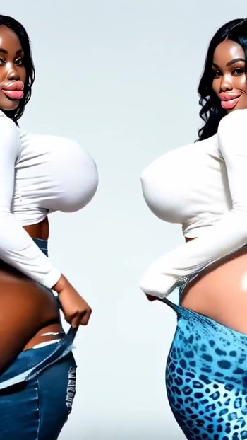 Zenci balon götlü kötüler sen boşalana kadar sekiyor ve götlerini sallıyor - ai generated | Klip 2