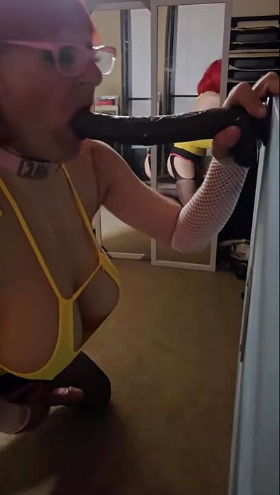 DeeDeeSlut69 - Black Skirt Whte Shirt in Heels