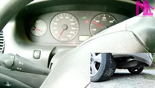 Siyah süet sharp topuklu louboutins'te arabamı cezalandıran dikkatsiz canlandırma oyunu