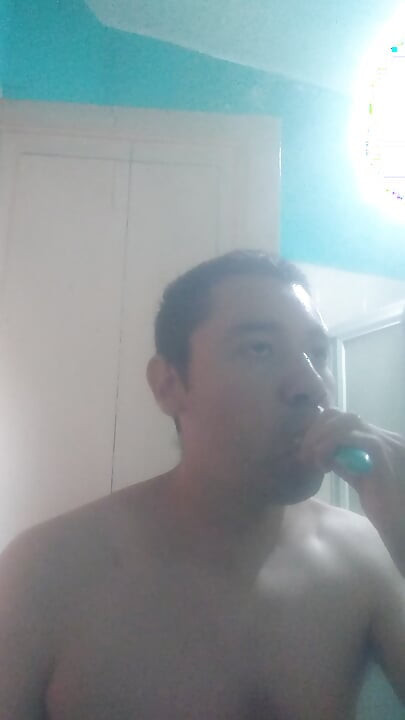 Washing my face the water was cold