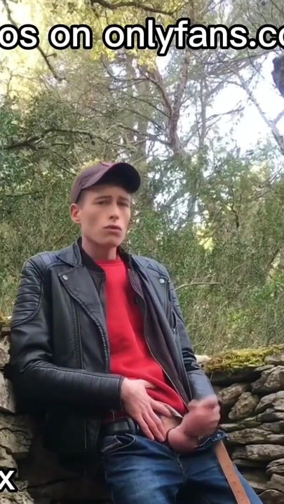 Spectacular moment from "Hung French Twink's Public Forest Strip: Huge Cock Tease"