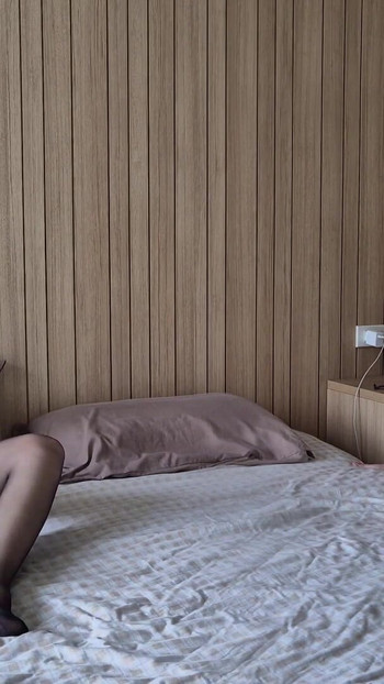 Iconic moment from "Caught on Masturbating Step Sister. My stepsister seduced me. Masturbation in pantyhose, tights fetish"