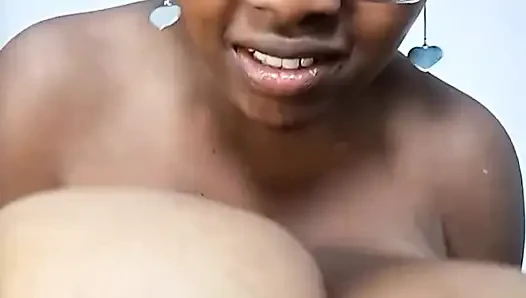 Naughty chubby girl loves to show off her big and greedy tits